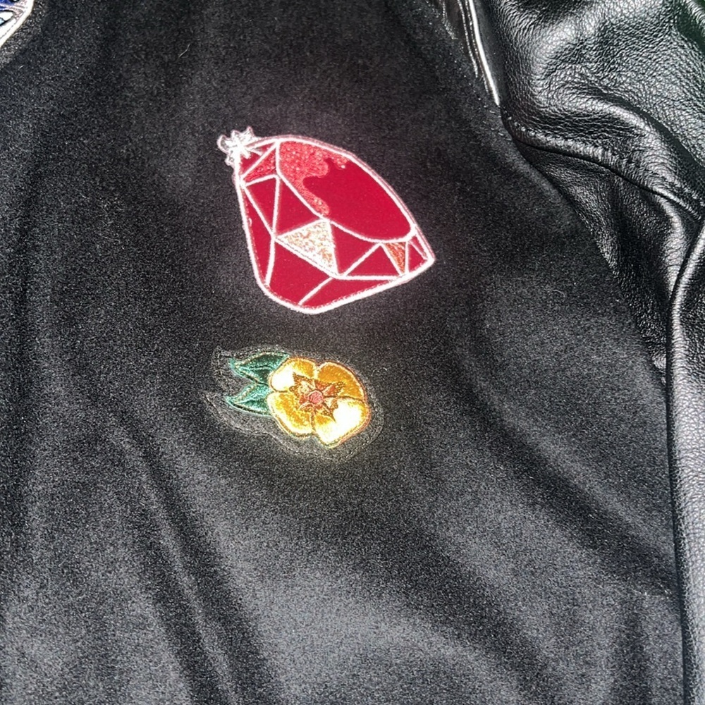 NWT Disney x Coach 10% Leather Black Varsity Jacket size 8 - Picture 16 of 17